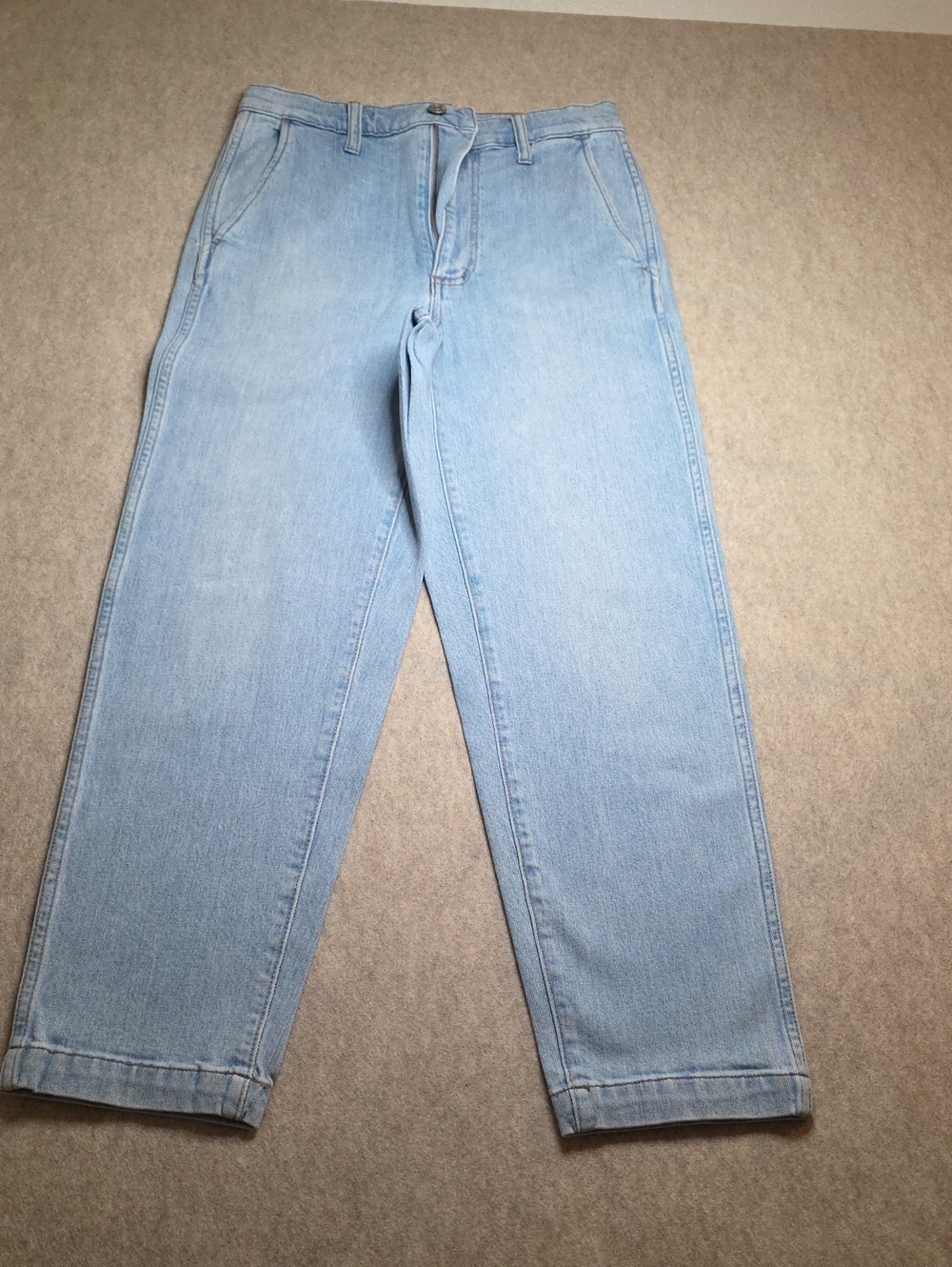 Madewell Light Wash Straight Leg Jeans.